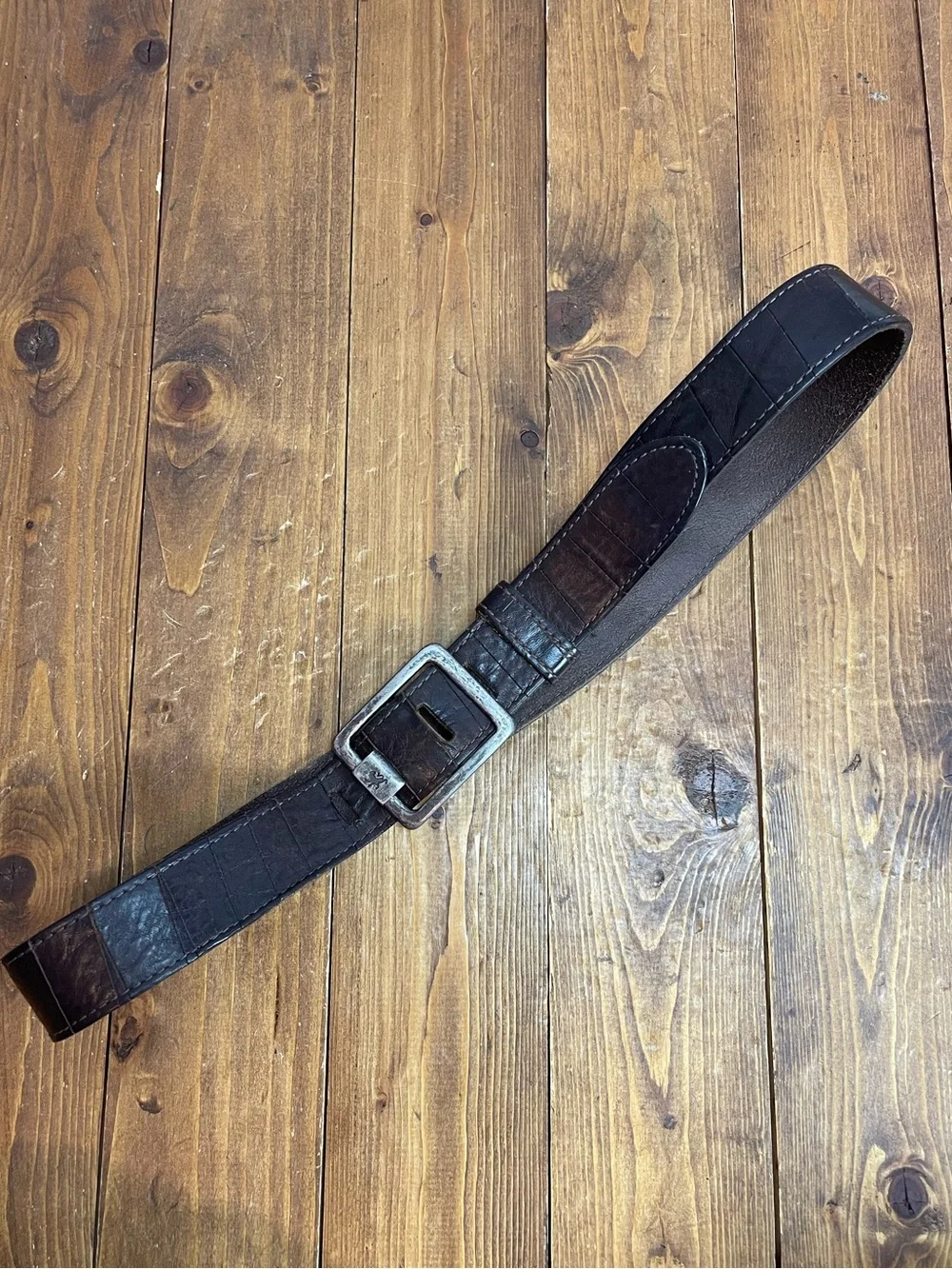 Express Mens brown leather belt size 38